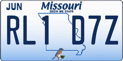 MO license plate RL1D7Z