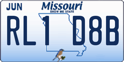 MO license plate RL1D8B