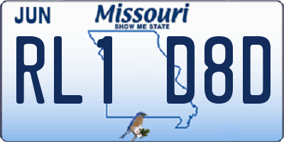 MO license plate RL1D8D