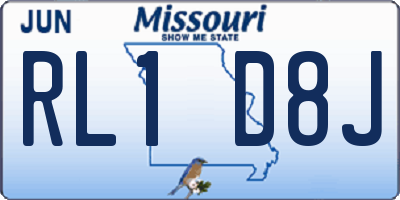 MO license plate RL1D8J