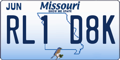 MO license plate RL1D8K