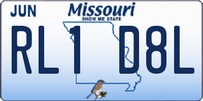 MO license plate RL1D8L