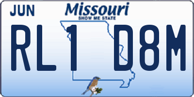 MO license plate RL1D8M