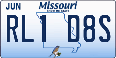 MO license plate RL1D8S