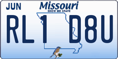 MO license plate RL1D8U