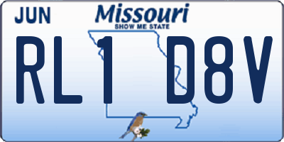 MO license plate RL1D8V