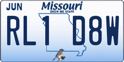 MO license plate RL1D8W