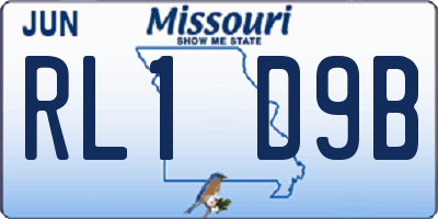 MO license plate RL1D9B