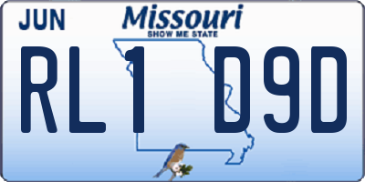 MO license plate RL1D9D