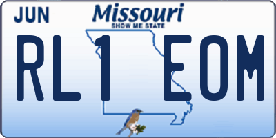 MO license plate RL1E0M