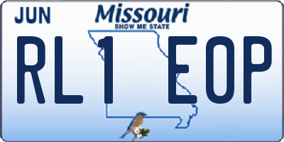 MO license plate RL1E0P