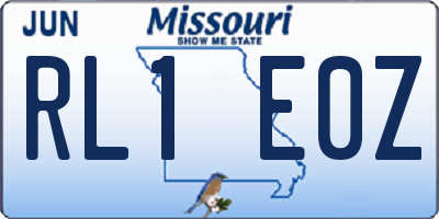 MO license plate RL1E0Z