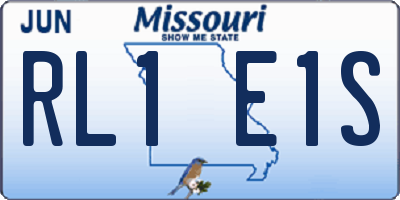 MO license plate RL1E1S