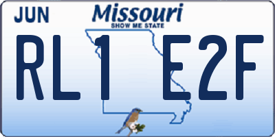 MO license plate RL1E2F
