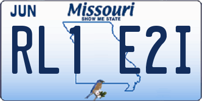MO license plate RL1E2I