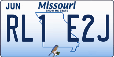 MO license plate RL1E2J