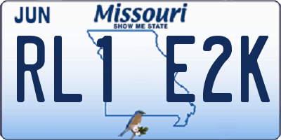 MO license plate RL1E2K