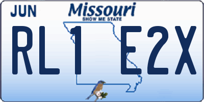 MO license plate RL1E2X