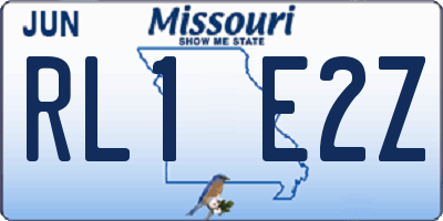 MO license plate RL1E2Z
