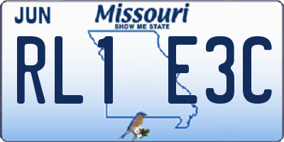 MO license plate RL1E3C