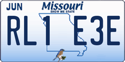 MO license plate RL1E3E