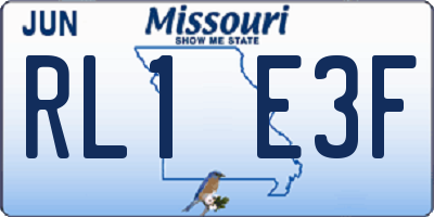 MO license plate RL1E3F
