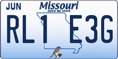 MO license plate RL1E3G