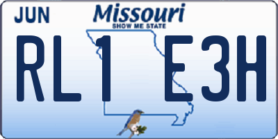 MO license plate RL1E3H