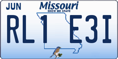 MO license plate RL1E3I