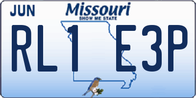 MO license plate RL1E3P