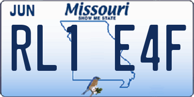 MO license plate RL1E4F