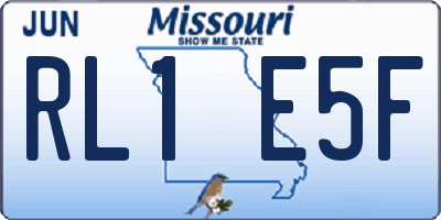 MO license plate RL1E5F