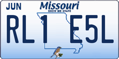 MO license plate RL1E5L