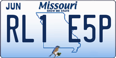 MO license plate RL1E5P