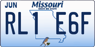 MO license plate RL1E6F