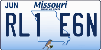 MO license plate RL1E6N