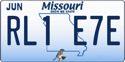 MO license plate RL1E7E