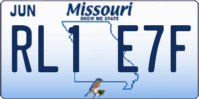 MO license plate RL1E7F