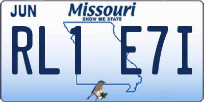 MO license plate RL1E7I