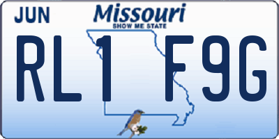 MO license plate RL1F9G