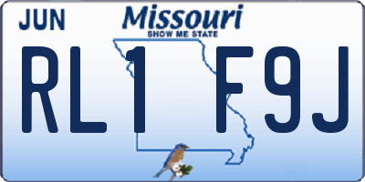 MO license plate RL1F9J