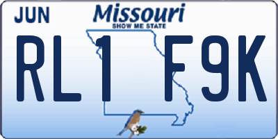 MO license plate RL1F9K