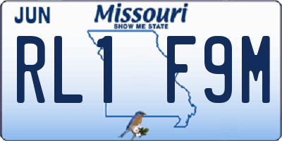 MO license plate RL1F9M