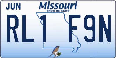 MO license plate RL1F9N