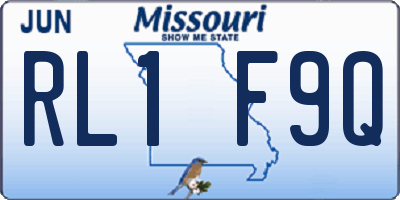 MO license plate RL1F9Q