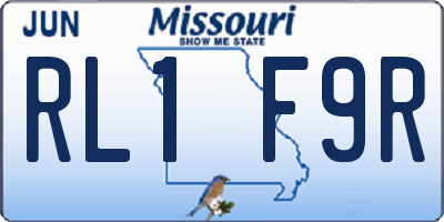 MO license plate RL1F9R