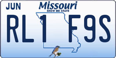 MO license plate RL1F9S