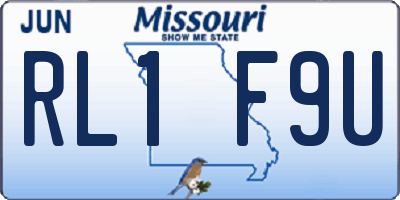 MO license plate RL1F9U
