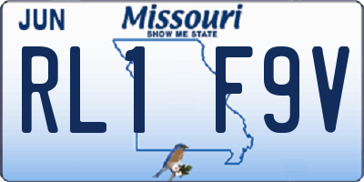MO license plate RL1F9V
