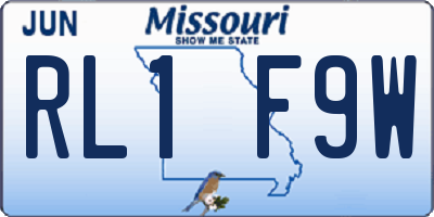 MO license plate RL1F9W